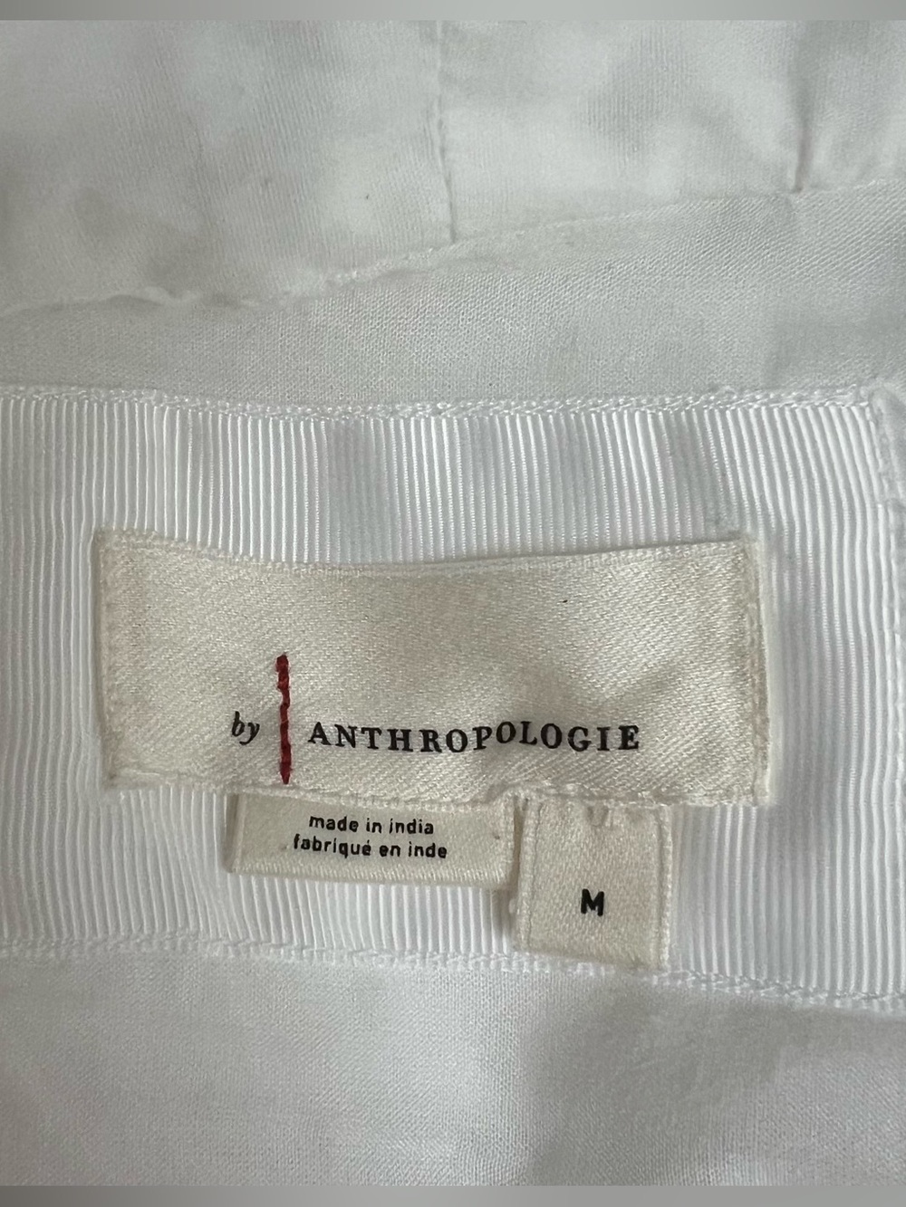 Anthropologie Tommie Cap Sleeve Smocked Zip Front Midi Shirt Dress White Size M - Picture 11 of 13